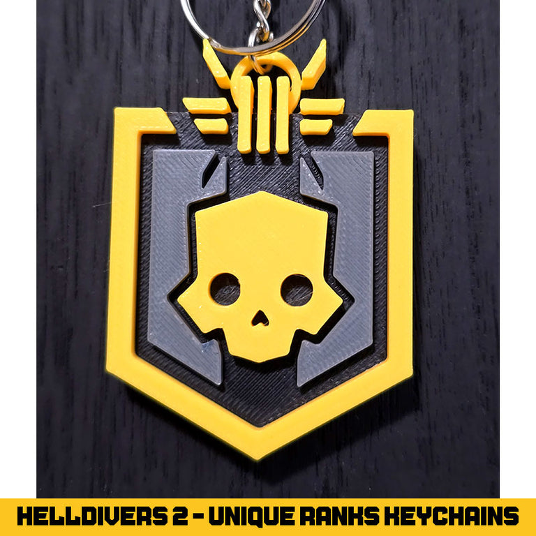 Helldivers 2 Unique Ranks Keychains - 3D Printed