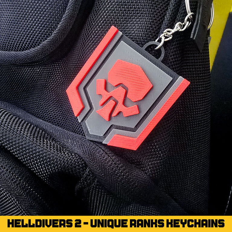 Helldivers 2 Unique Ranks Keychains - 3D Printed
