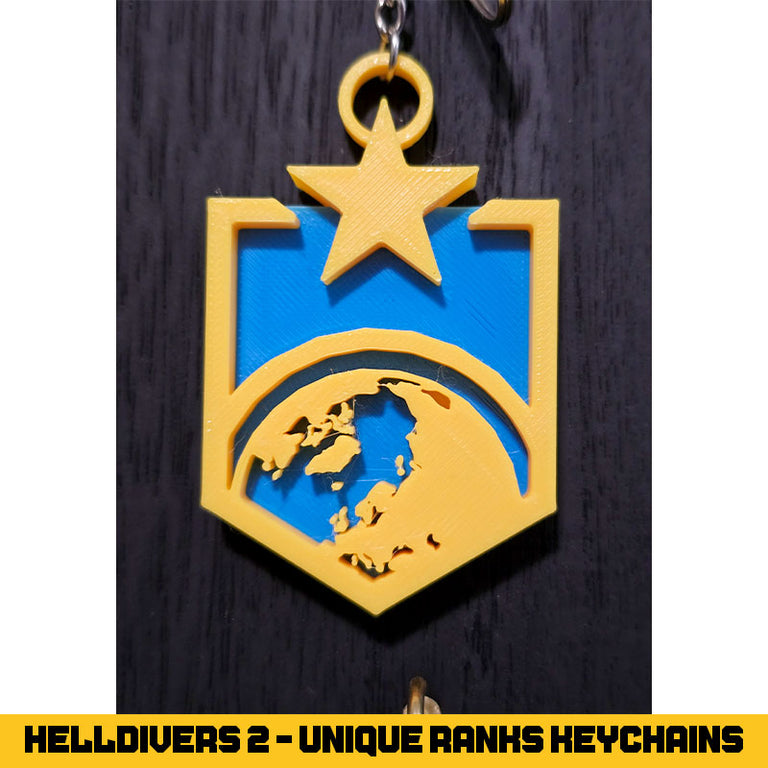 Helldivers 2 Unique Ranks Keychains - 3D Printed