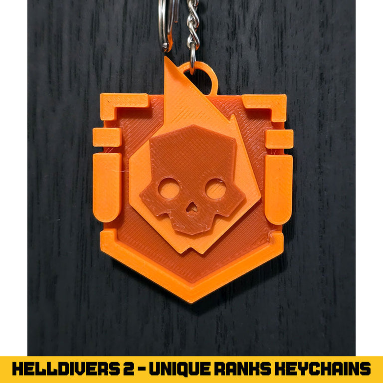 Helldivers 2 Unique Ranks Keychains - 3D Printed