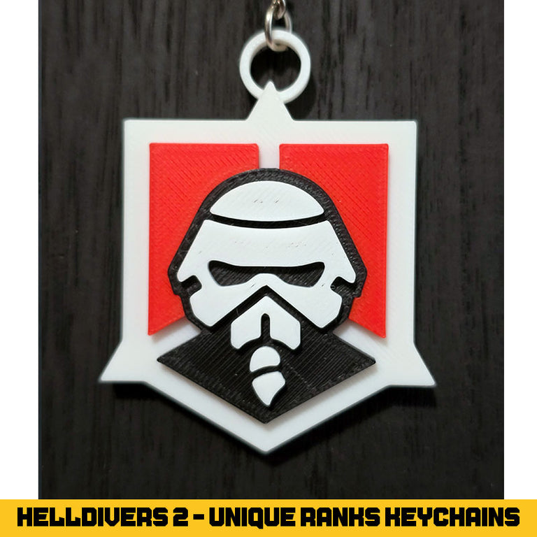 Helldivers 2 Unique Ranks Keychains - 3D Printed