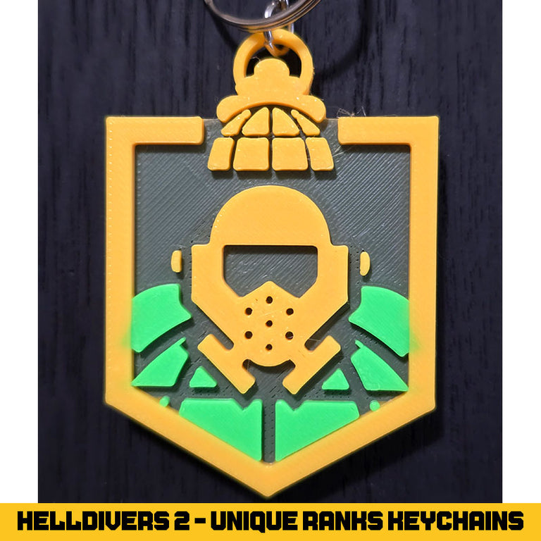 Helldivers 2 Unique Ranks Keychains - 3D Printed