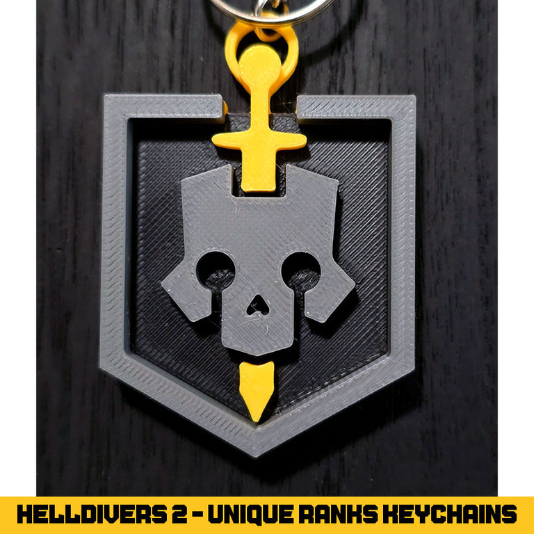 Helldivers 2 Unique Ranks Keychains - 3D Printed