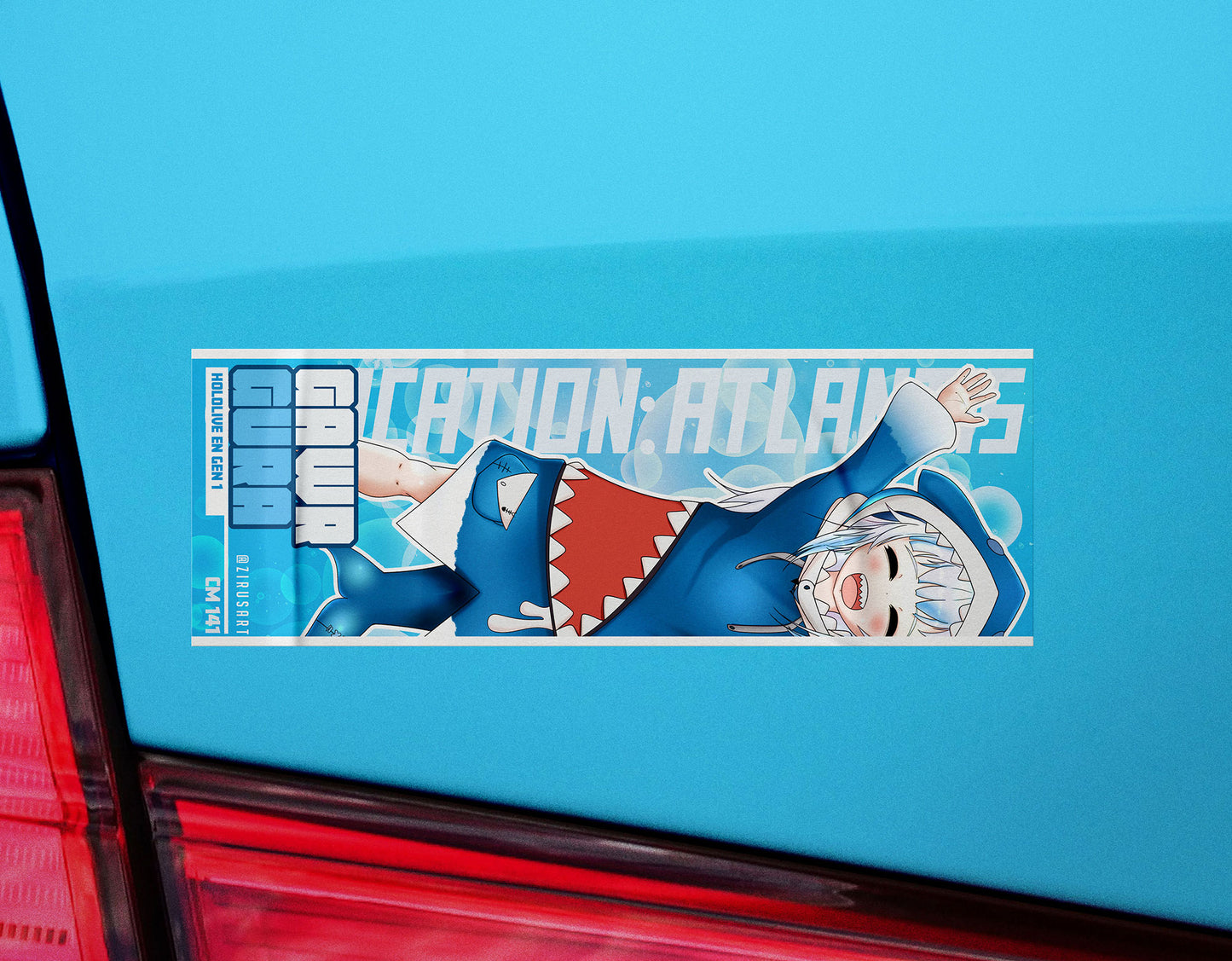 Hololive EN - Gawr Gura Slapper/Bumper Sticker 7X2.7 inches