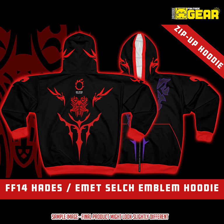 Final Fantasy 14 | Hades Mark Emblem | Zip-Up Hoodie